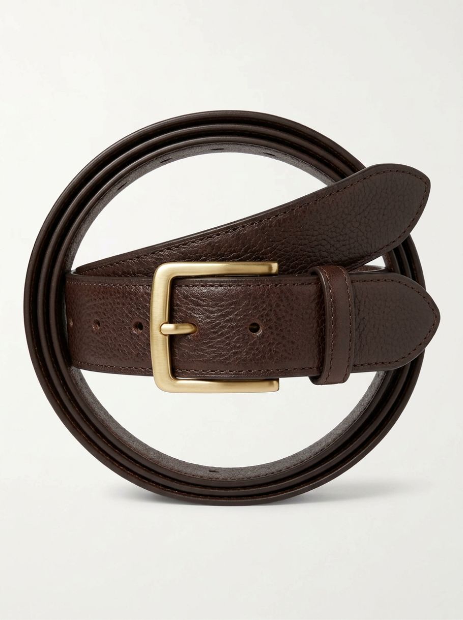 Grained Calfskin Dress Belt