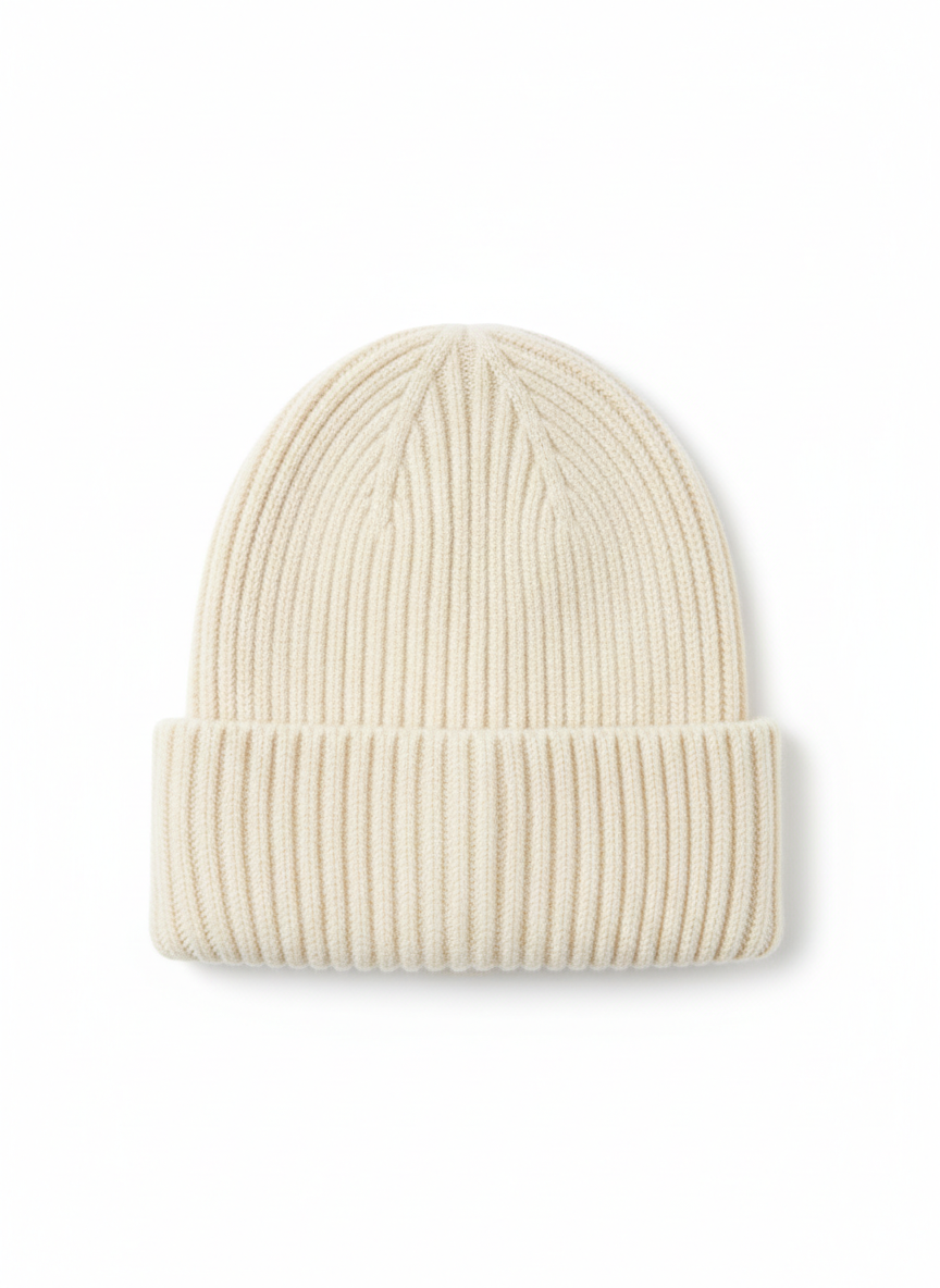 Heritage Cashmere Ribbed Beanie